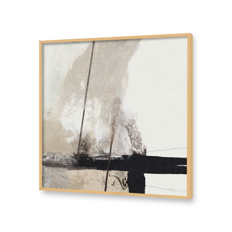 Abstract Strokes 2 Black and White Canvas Wall Art Print