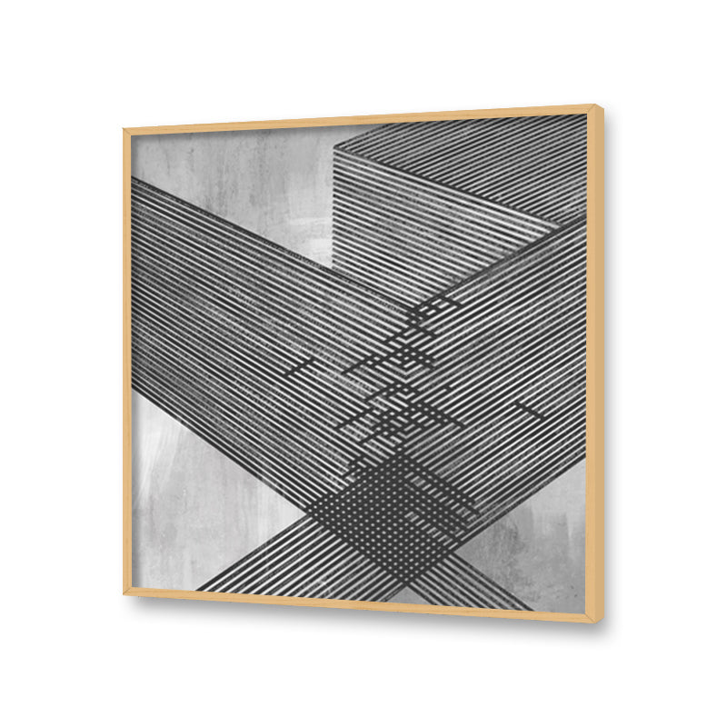 Structured Serenity-1 Black & White Canvas Wall Art Print