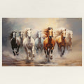 Seven Running Horses Traditional Artwork Canvas Print