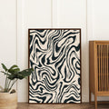 Abstract Fluid Black and White Canvas Wall Art Print