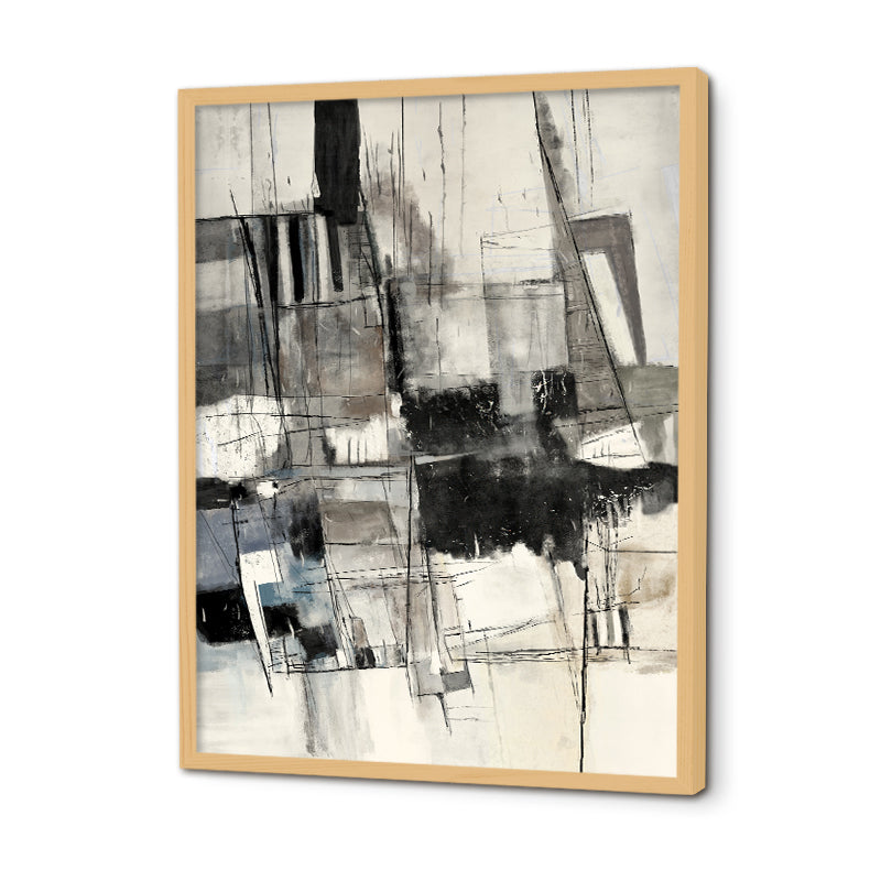 Abstract Noir Black & White Canvas Wall Art Print