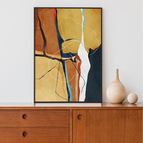 Abstract Rustic Hues 1 Abstract Canvas Wall Art Print