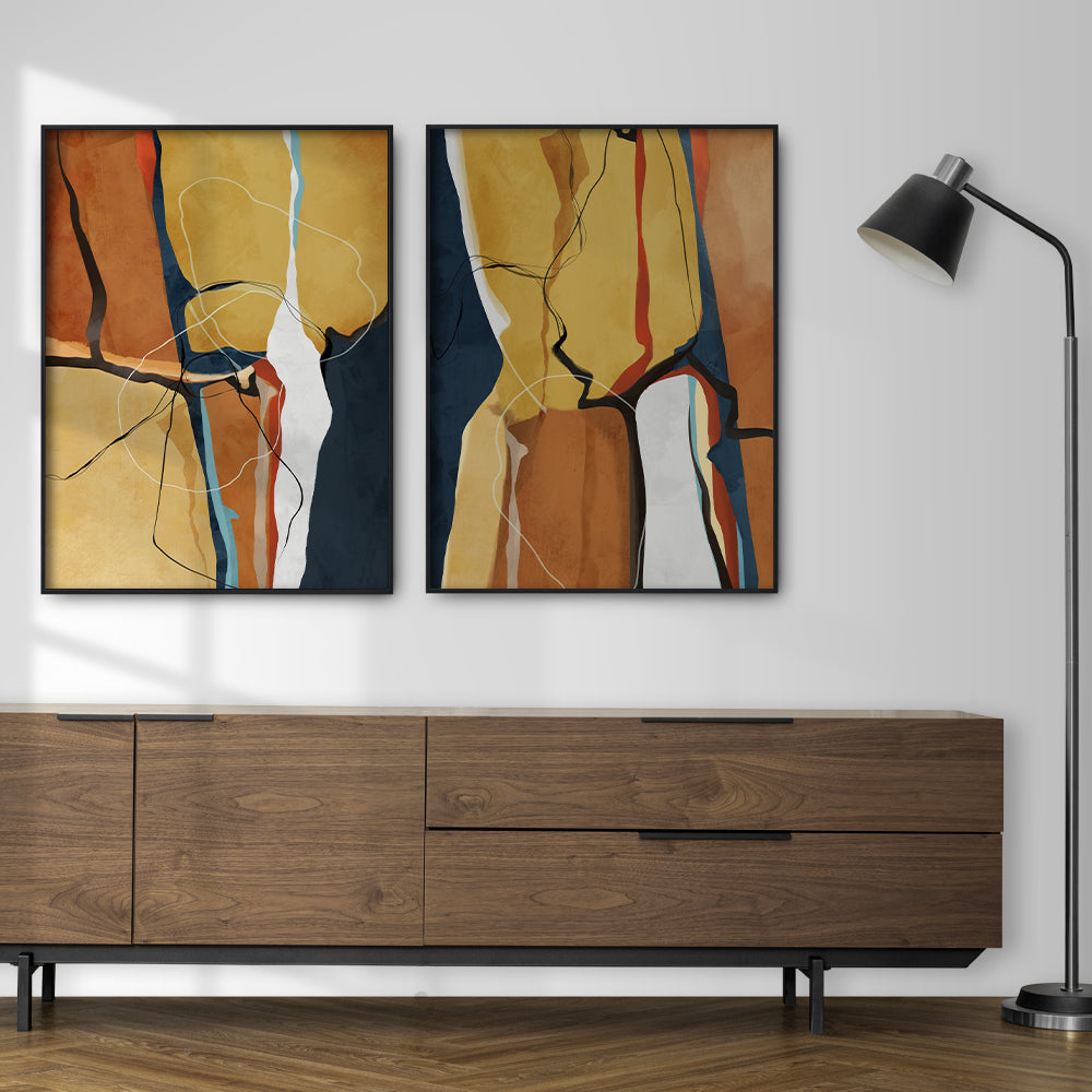 Abstract Rustic Hues 1 Abstract Canvas Wall Art Print