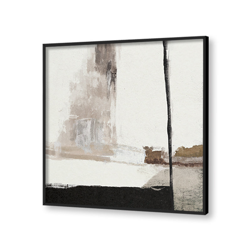 Abstract Strokes 1 Black and White Canvas Wall Art Print