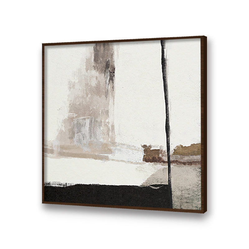 Abstract Strokes 1 Black and White Canvas Wall Art Print