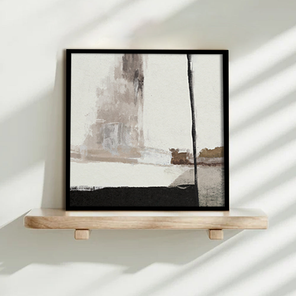 Abstract Strokes 1 Black and White Canvas Wall Art Print