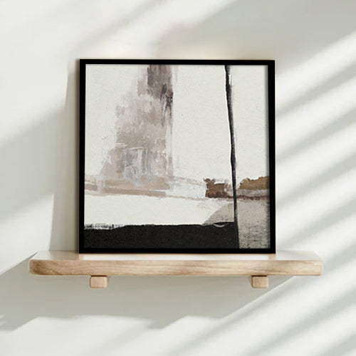 Abstract Strokes 1 Black and White Canvas Wall Art Print