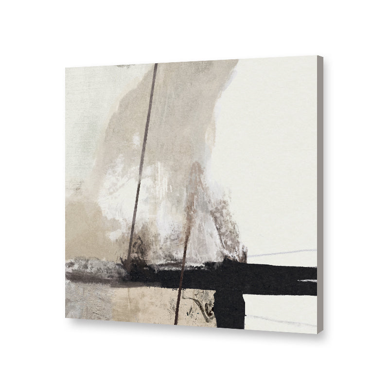 Abstract Strokes 2 Black and White Canvas Wall Art Print