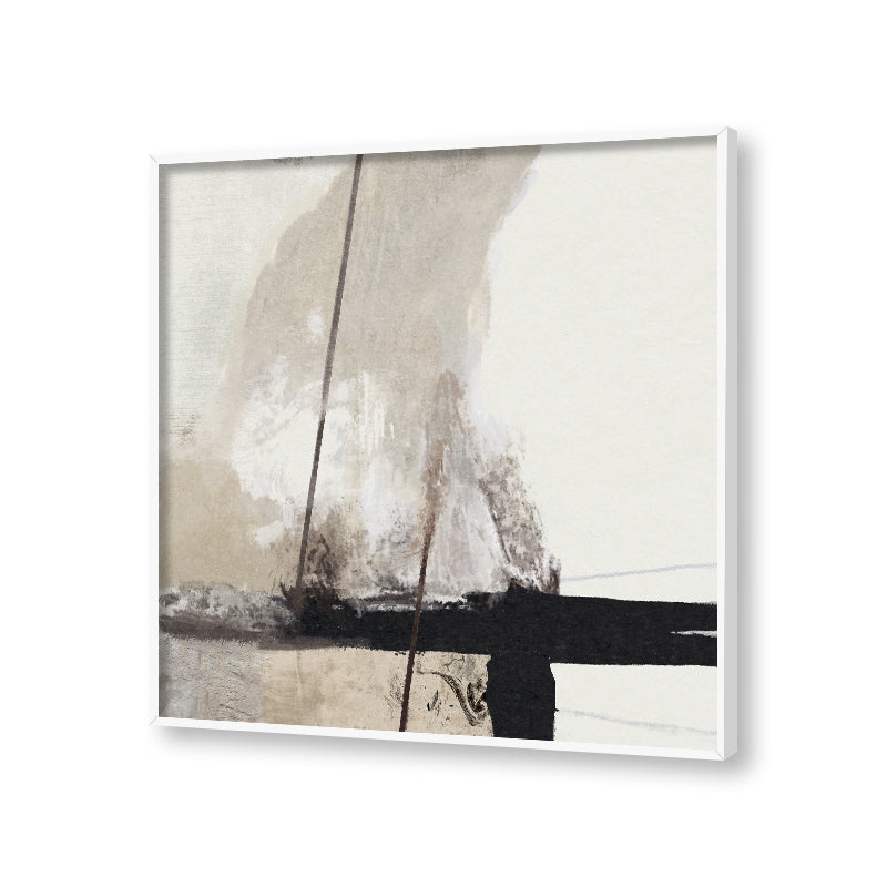 Abstract Strokes 2 Black and White Canvas Wall Art Print