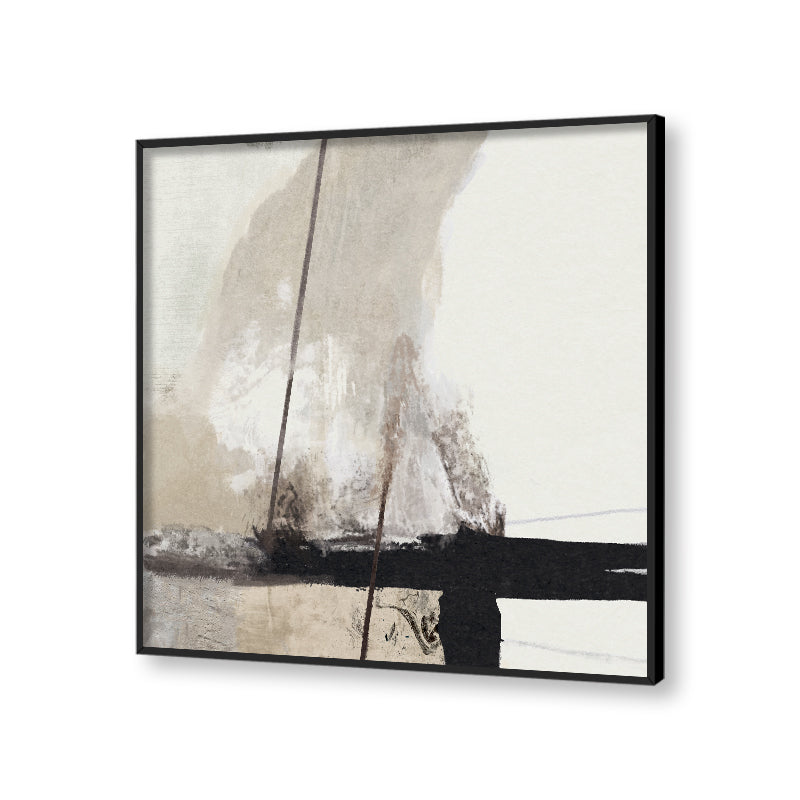 Abstract Strokes 2 Black and White Canvas Wall Art Print