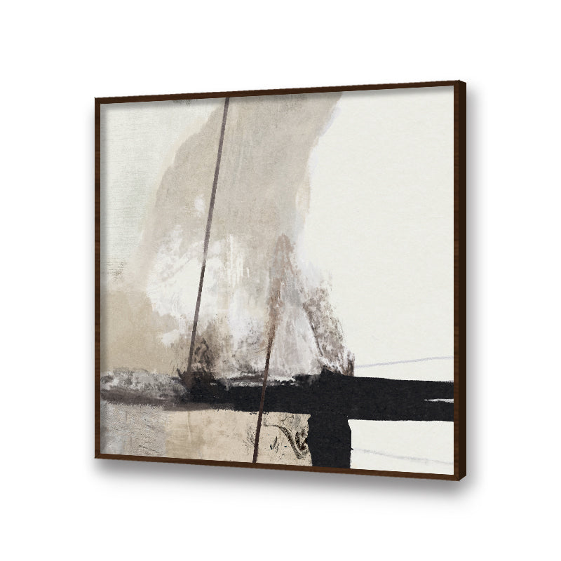 Abstract Strokes 2 Black and White Canvas Wall Art Print