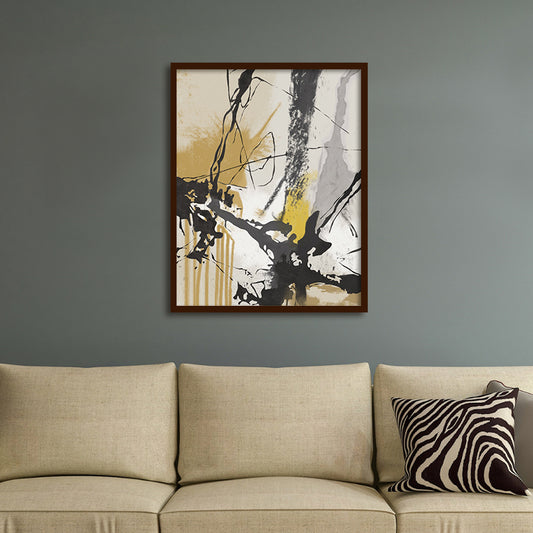 Amber Splash Abstract Canvas Wall Art Print