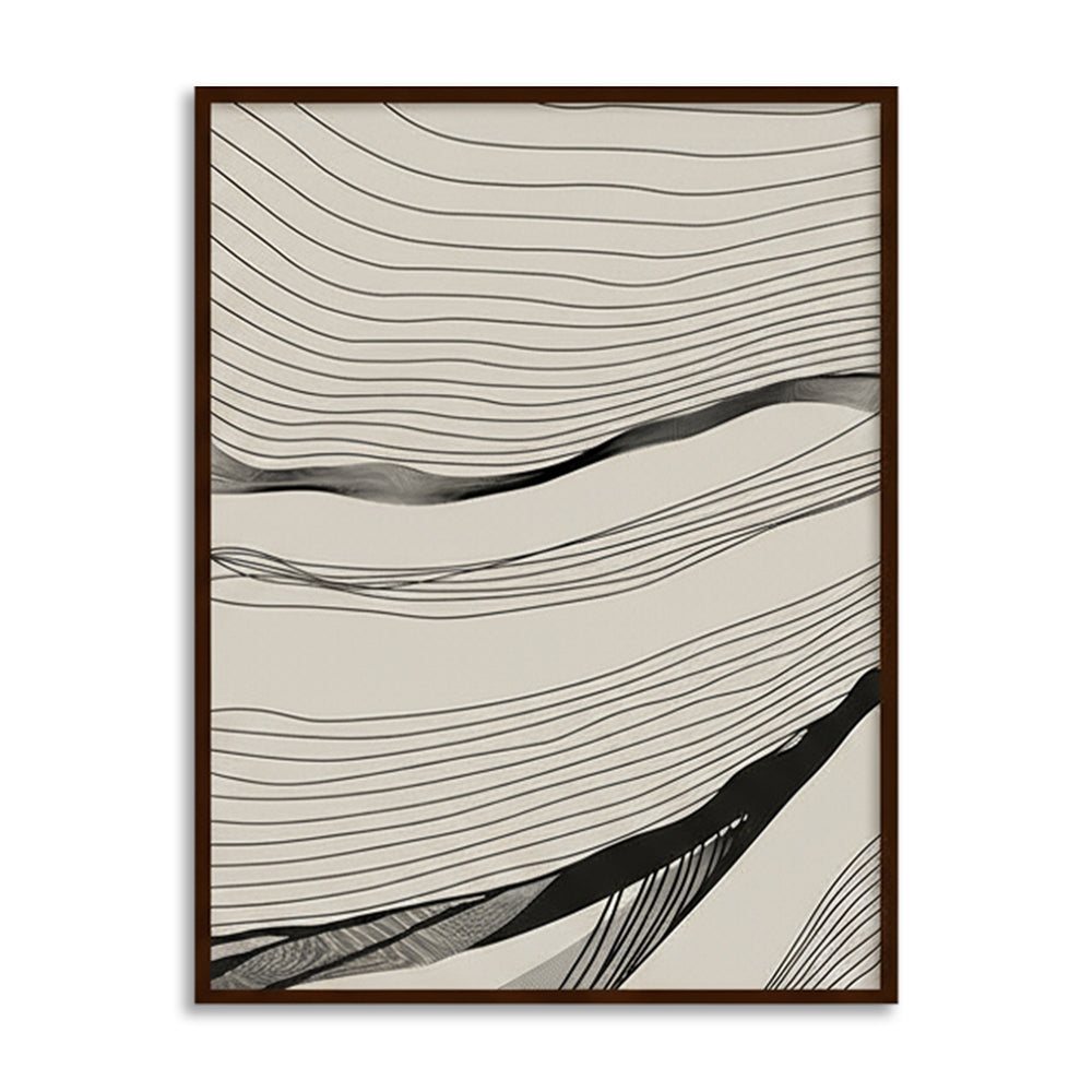 Abstract Arcs (Set of 2) Black and White Canvas Wall Art Print