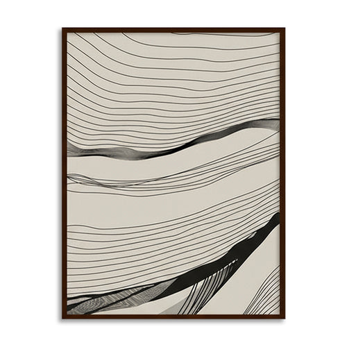 Abstract Arcs (Set of 2) Black and White Canvas Wall Art Print