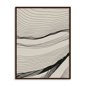 Abstract Arcs (Set of 2) Black and White Canvas Wall Art Print