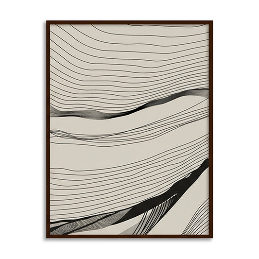 Abstract Arcs (Set of 2) Black and White Canvas Wall Art Print