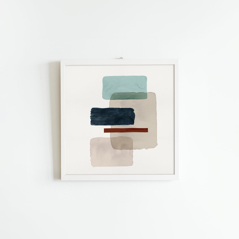 Balanced Shapes 1 Abstract Canvas Artprint for Wall shown in a room