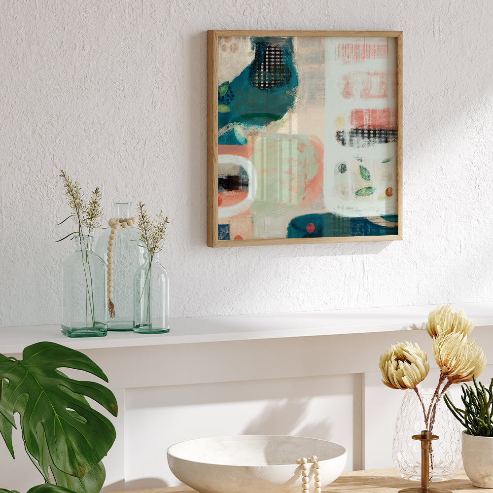 Colour Splash Abstract Canvas Artprint for Wall shown in a room