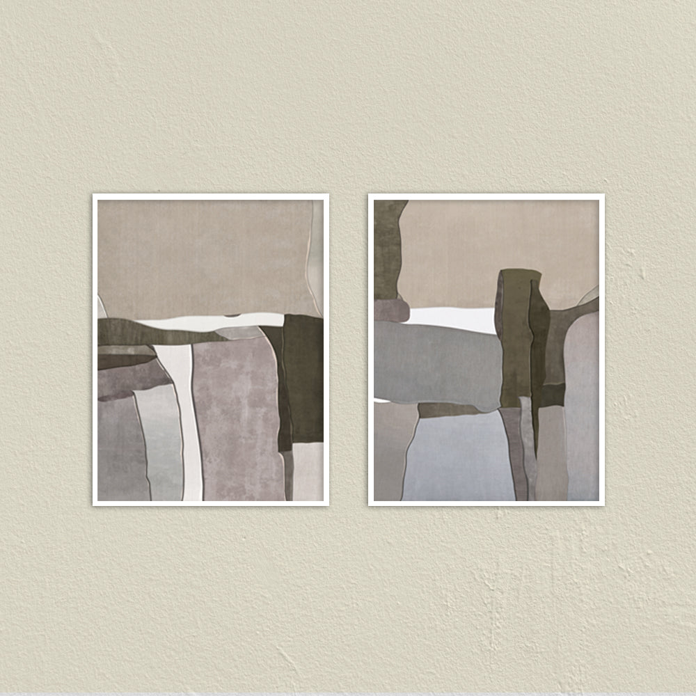 Earthy Essence Set of 2 Abstract Canvas Wall Artprint
