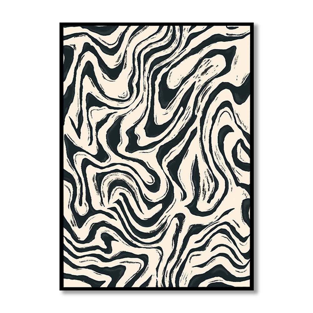 Abstract Fluid Wall Art  | Black and White Wall Artwork | Abstract Canvas Painting for Wall | Wall Decor | Wall Painting