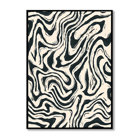 Abstract Fluid Wall Art  | Black and White Wall Artwork | Abstract Canvas Painting for Wall | Wall Decor | Wall Painting