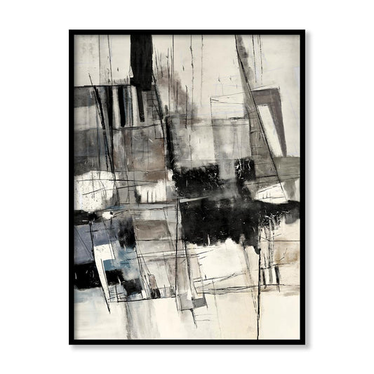 Abstract Noir Black & White Canvas Wall Art Print
