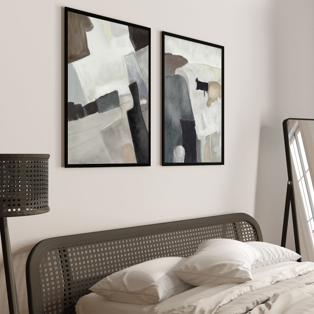 Pastel Echoes Abstract Canvas Wall Art Print
