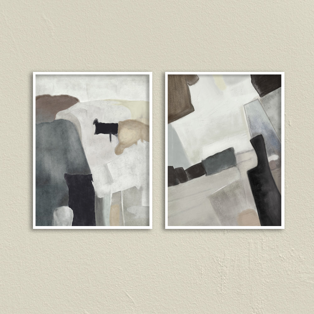 Pastel Echoes Abstract Canvas Wall Art Print