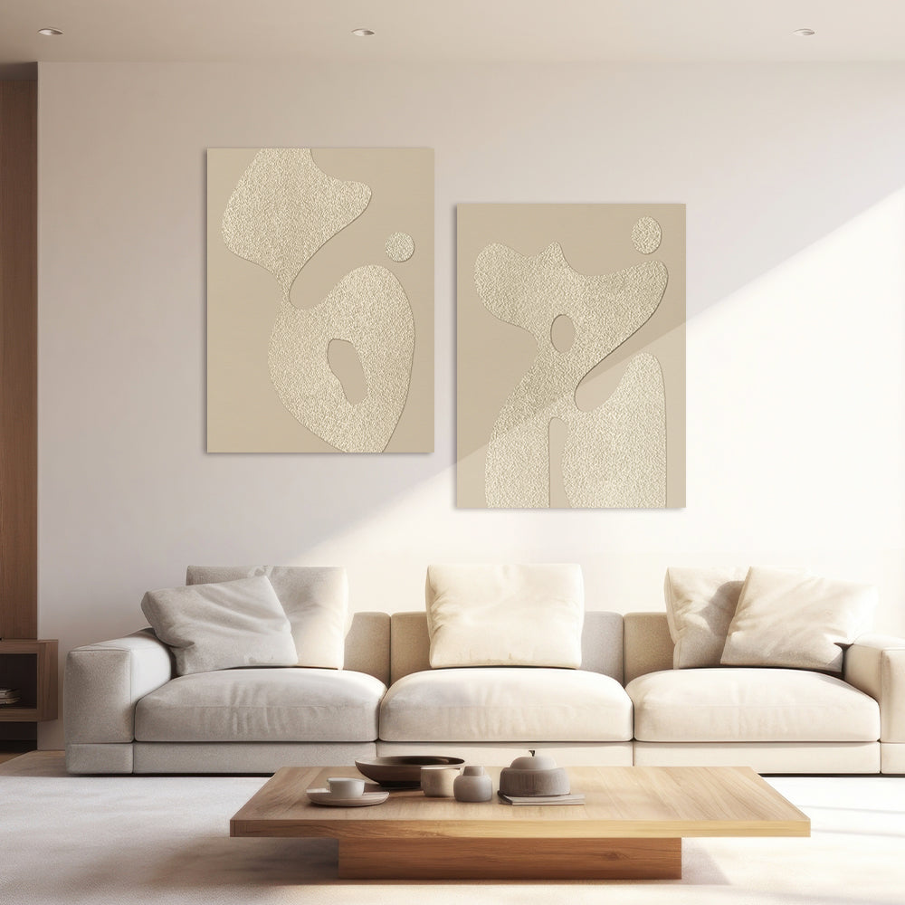 Sandscape Set of 2 Abstract Canvas Wall Art Print