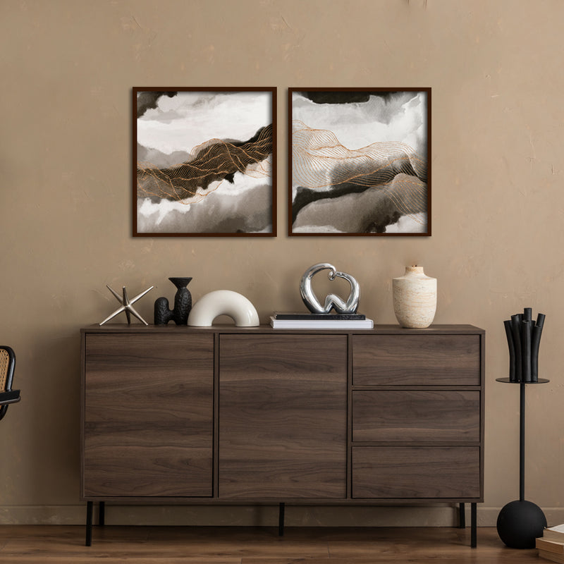 Sea of Brown Set of 2 Nature Art Canvas Wall Print
