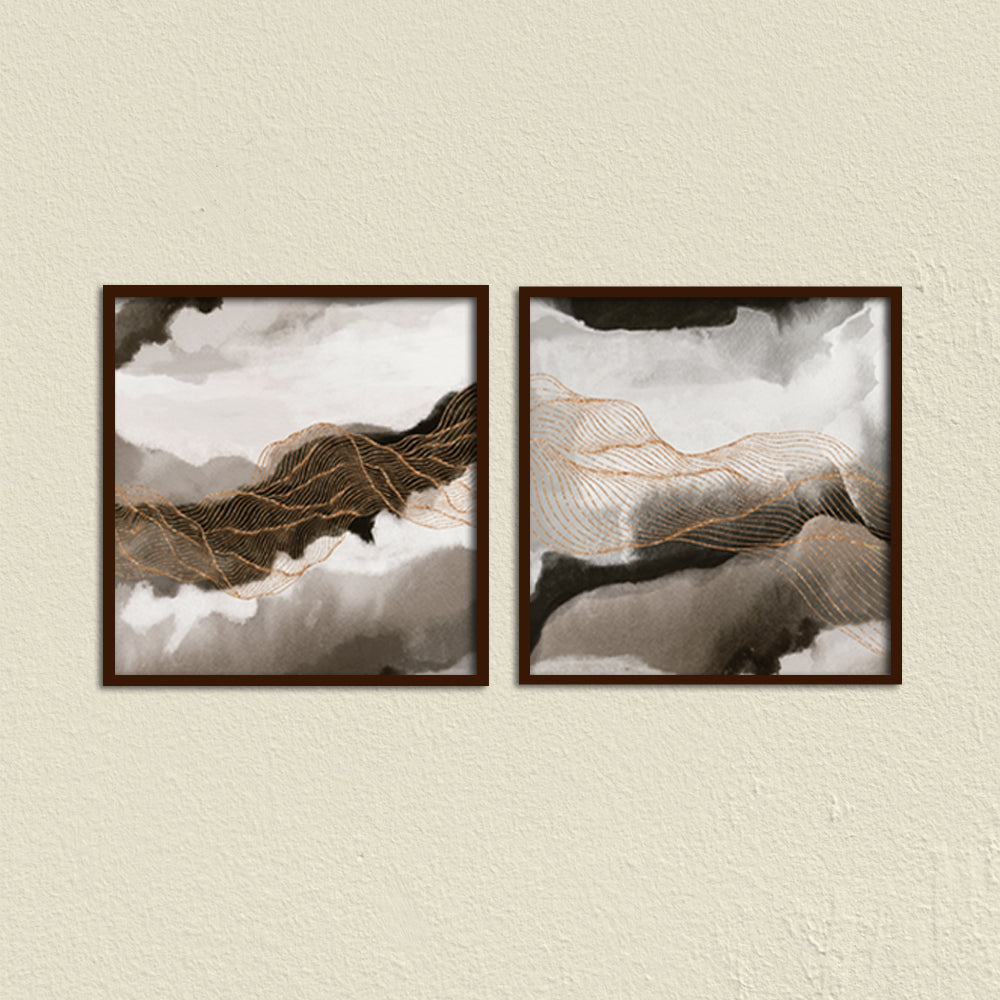 Sea of Brown Set of 2 Nature Art Canvas Wall Print