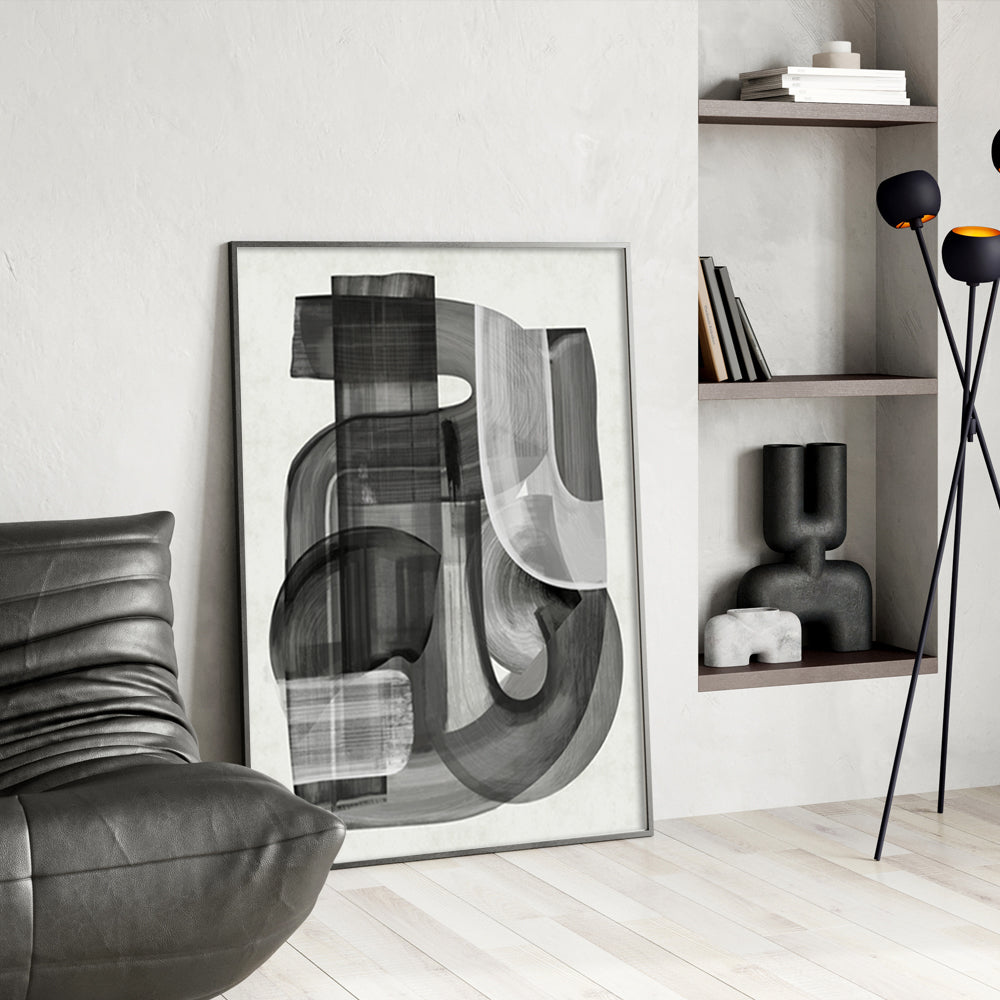 Shifting Shadows Abstract Canvas Wall Art Print