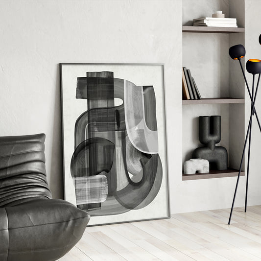 Shifting Shadows Abstract Canvas Wall Art Print