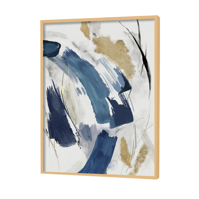 Splash of Blue Abstract Canvas Wall Art Print