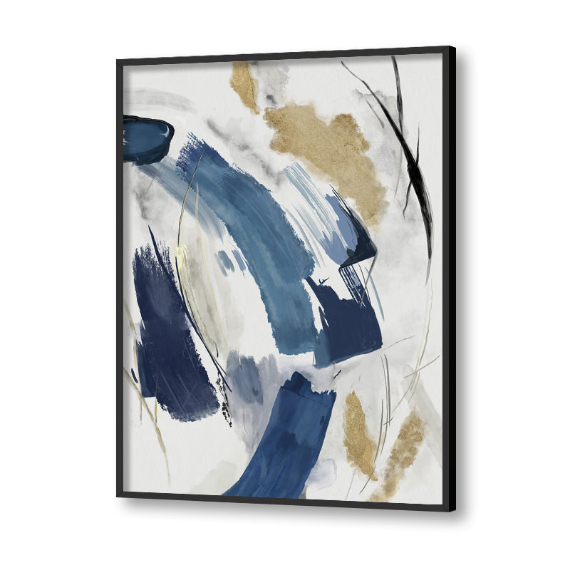 Splash of Blue Abstract Canvas Wall Art Print