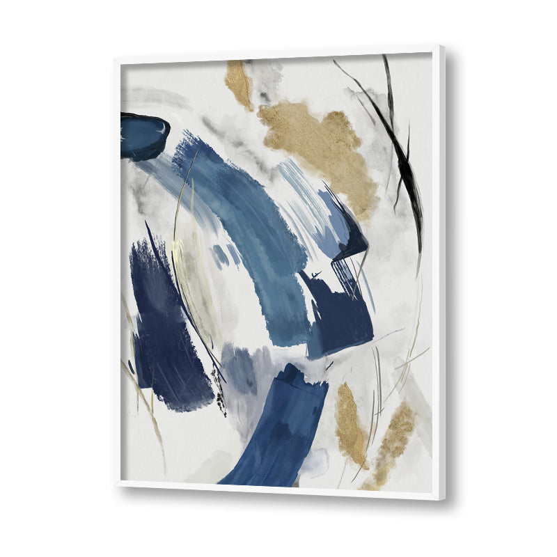 Splash of Blue Abstract Canvas Wall Art Print