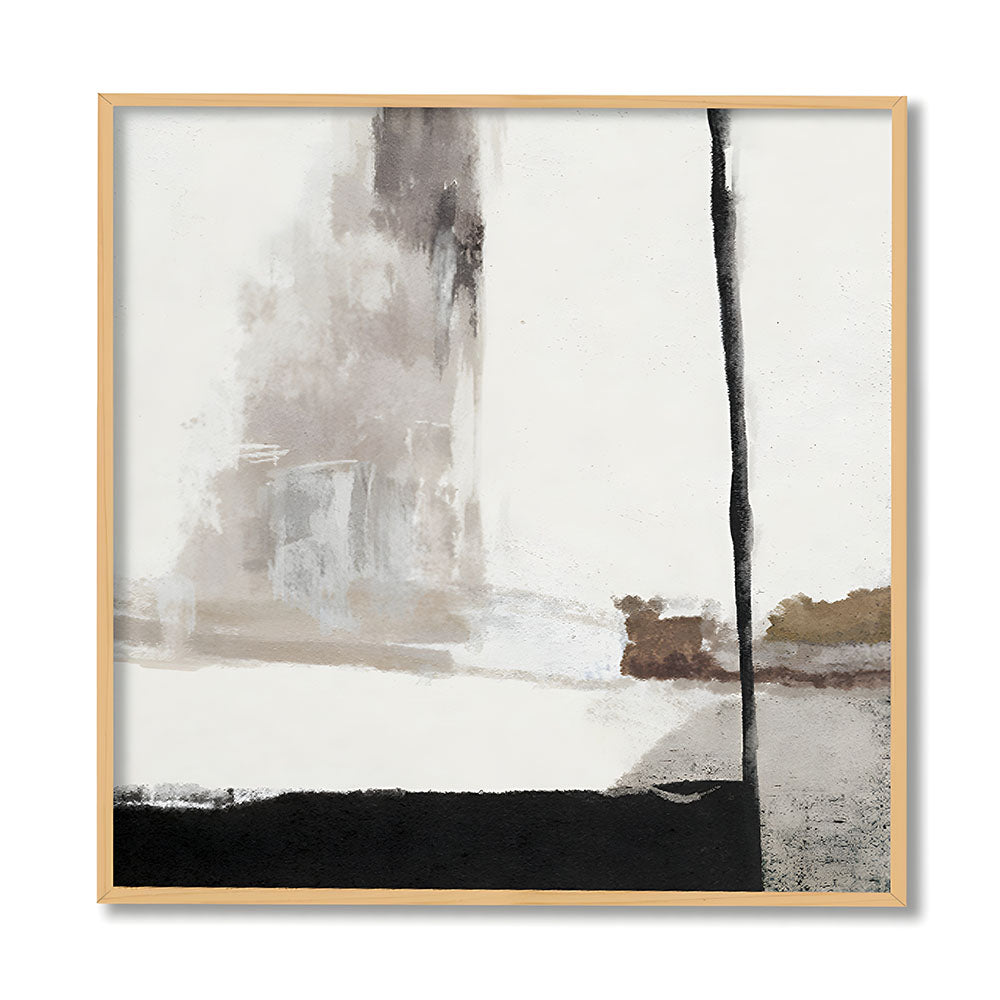 Abstract Strokes 1 Black and White Canvas Wall Art Print