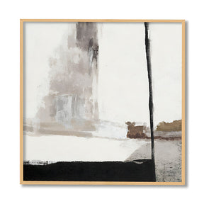 Abstract Strokes 1 Black and White Canvas Wall Art Print