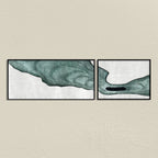 Teal Waves (Set of 2) Nature Artwork Canvas Print for Wall
