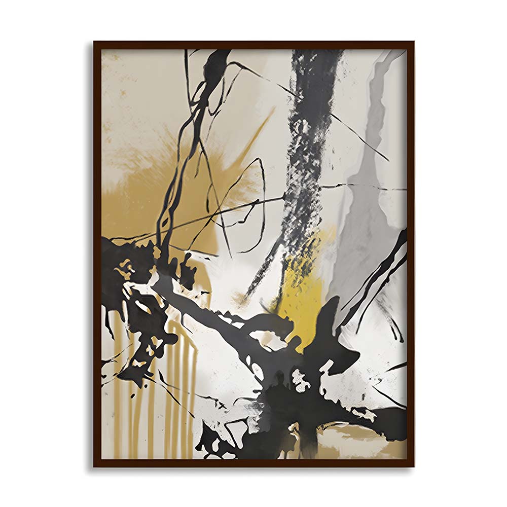 Amber Splash Abstract Canvas Wall Art Print