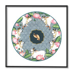 Ananta - Pichwai Painting Inspired Art print - Krishna Flute with Cows Traditional Artwork Canvas Print for Wall