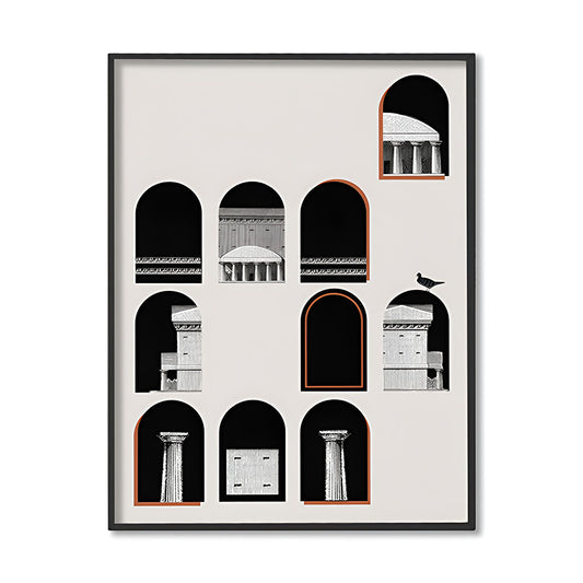 Architecture 1 Black and White Canvas Wall Art Print