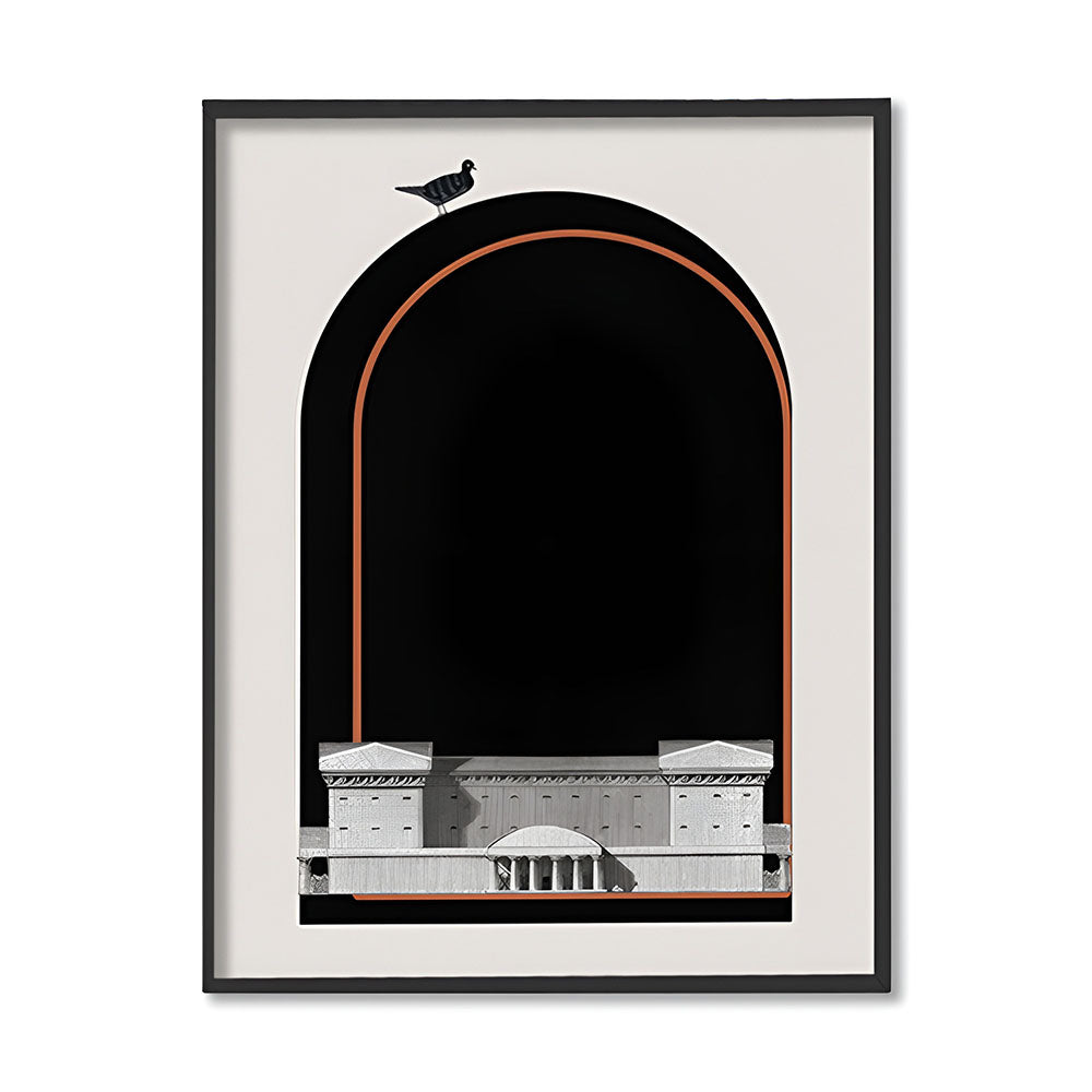 Architecture 2 Black and White Artwork Canvas Print