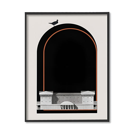 Architecture 2 Black and White Artwork Canvas Print