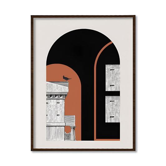 Architecture 3 Black and White Artwork Canvas Print