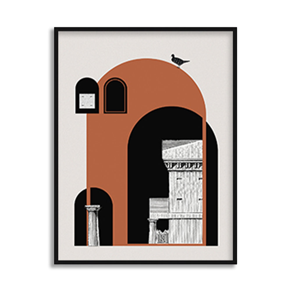 Architecture 5 Black and White Artwork Canvas Print