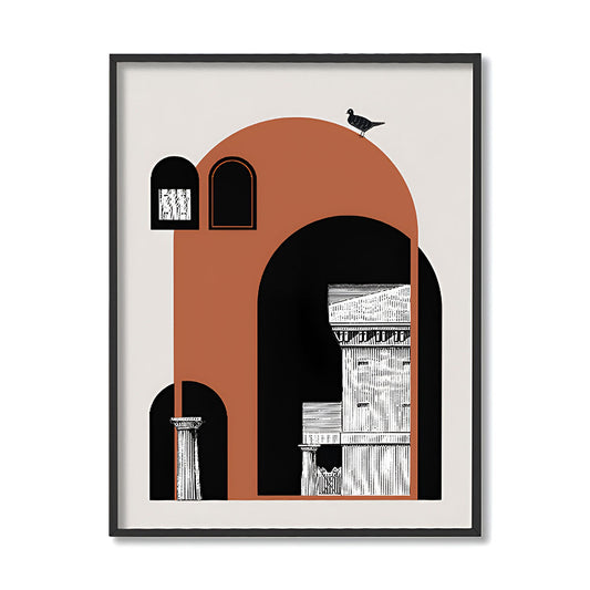 Architecture 5 Black and White Artwork Canvas Print