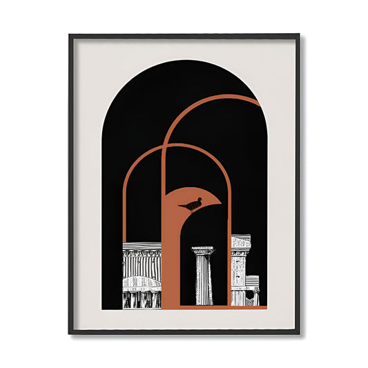 Architecture 6 Black and White Artwork Canvas Print