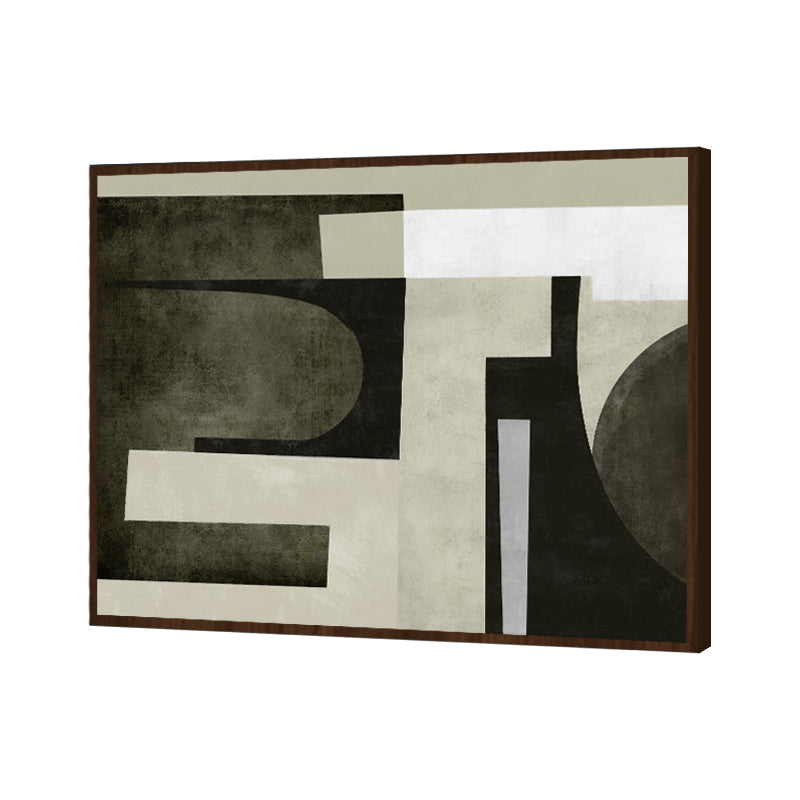 Monochrome Forms Abstract Canvas Wall Art Print