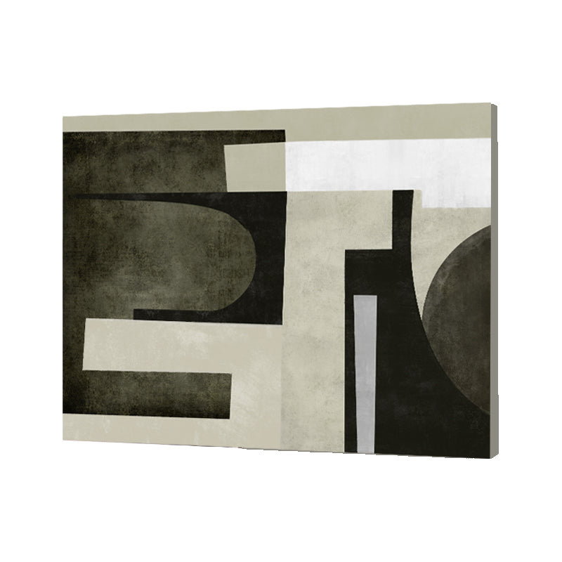Monochrome Forms Abstract Canvas Wall Art Print